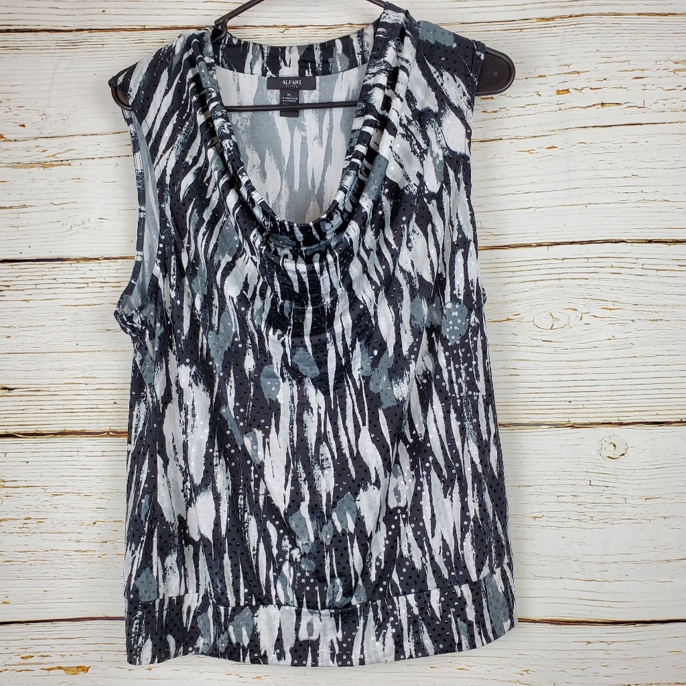Alfani Sleeveless Drape Neckline Top